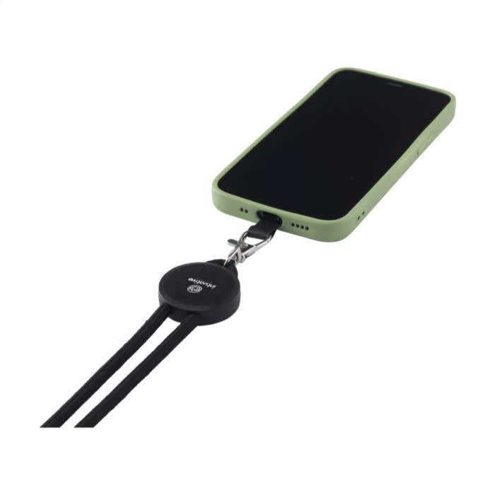 Lace Lanyard GRS RPET 0,5 cm telefoonkeycord