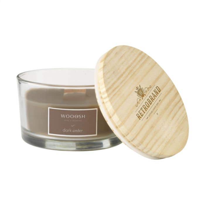 Wooosh Flame Scented Candle Dark Amber bougie parfumée