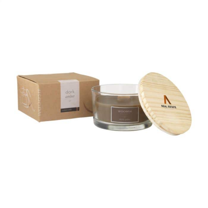 Wooosh Flame Scented Candle Dark Amber