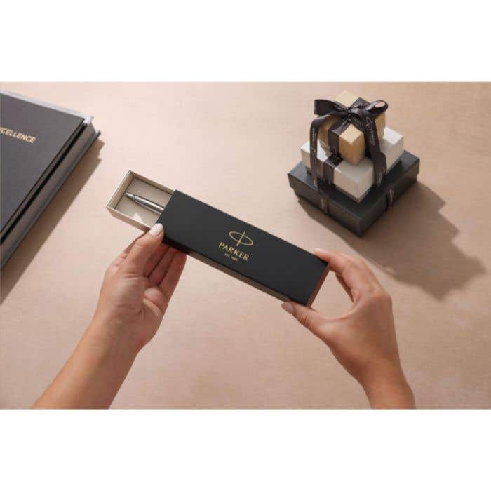 Parker Jotter Stylo recyclé en acier inox - bleu