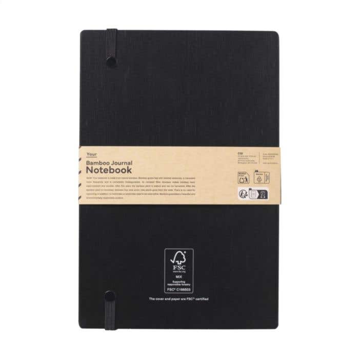 Bamboo Journal Naked Spine Notebook Black A5 carnet de notes