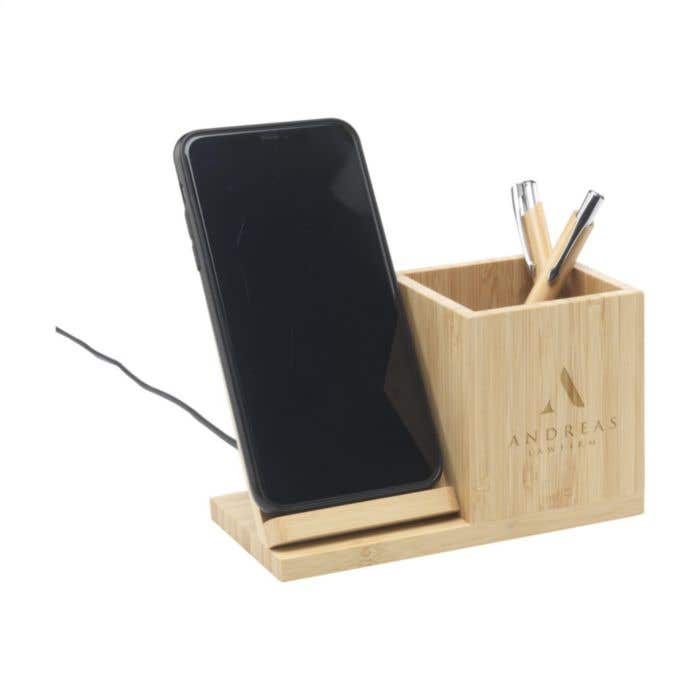 Bamboo Boss 15W charger/pen holder