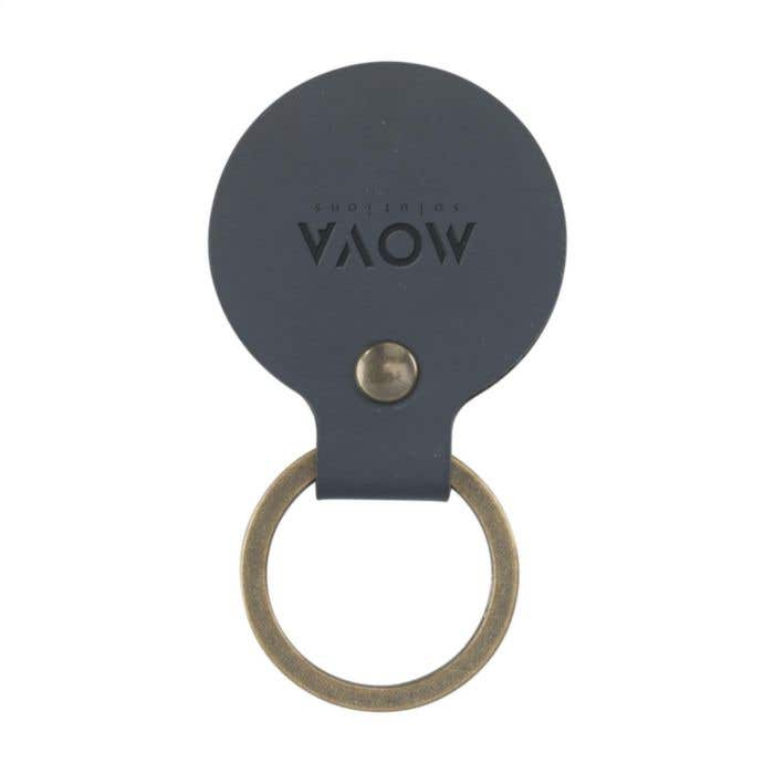 Recycled Leather Keyring Round