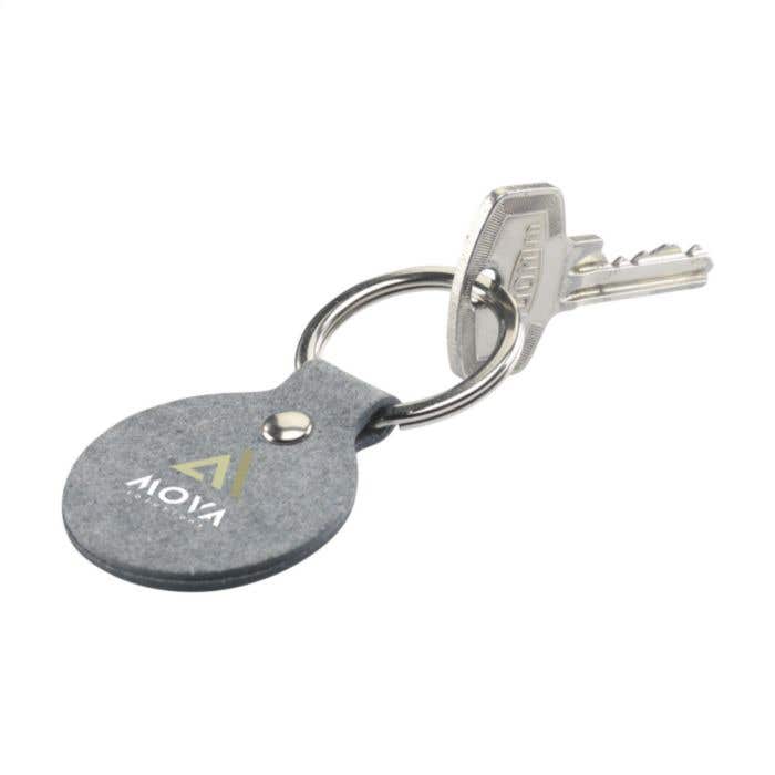 Recycled Denim Textile Keyring Round sleutelhanger