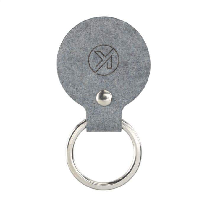 Recycled Denim Textile Keyring Round