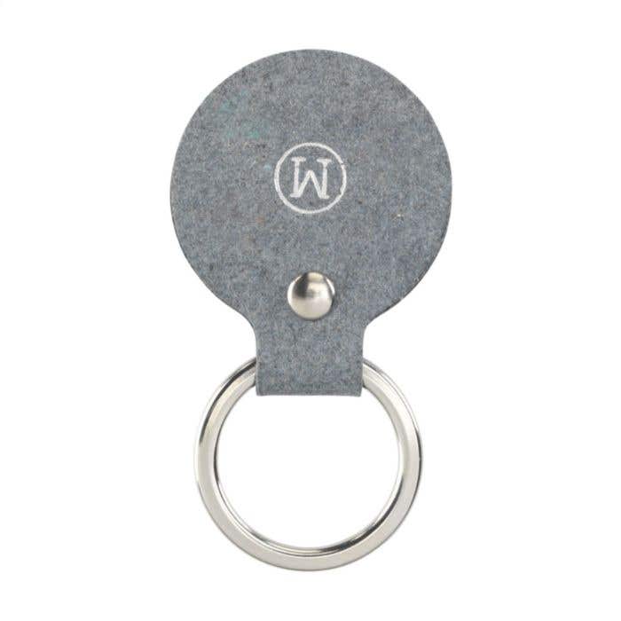 Recycled Denim Textile Keyring Round