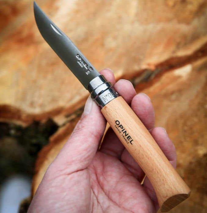 Opinel Inox No 08 couteau de poche en étui à couteau