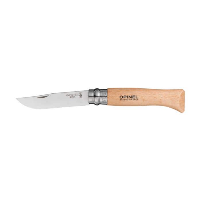 Opinel Inox No 08 pocket knife in a belt pouch