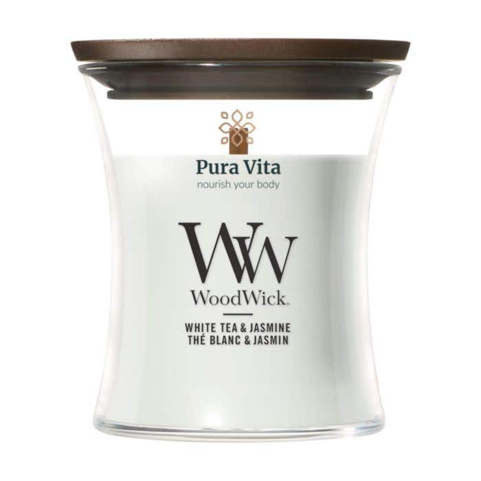WoodWick White Tea & Jasmine Mini Candle Duftkerze